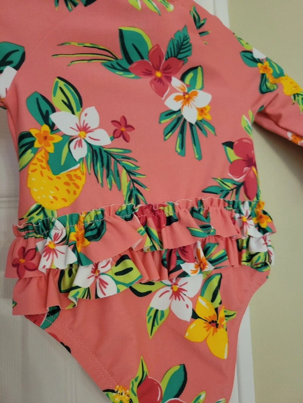 Carters Rashguard Swimsuit Pink Floral 3 Months